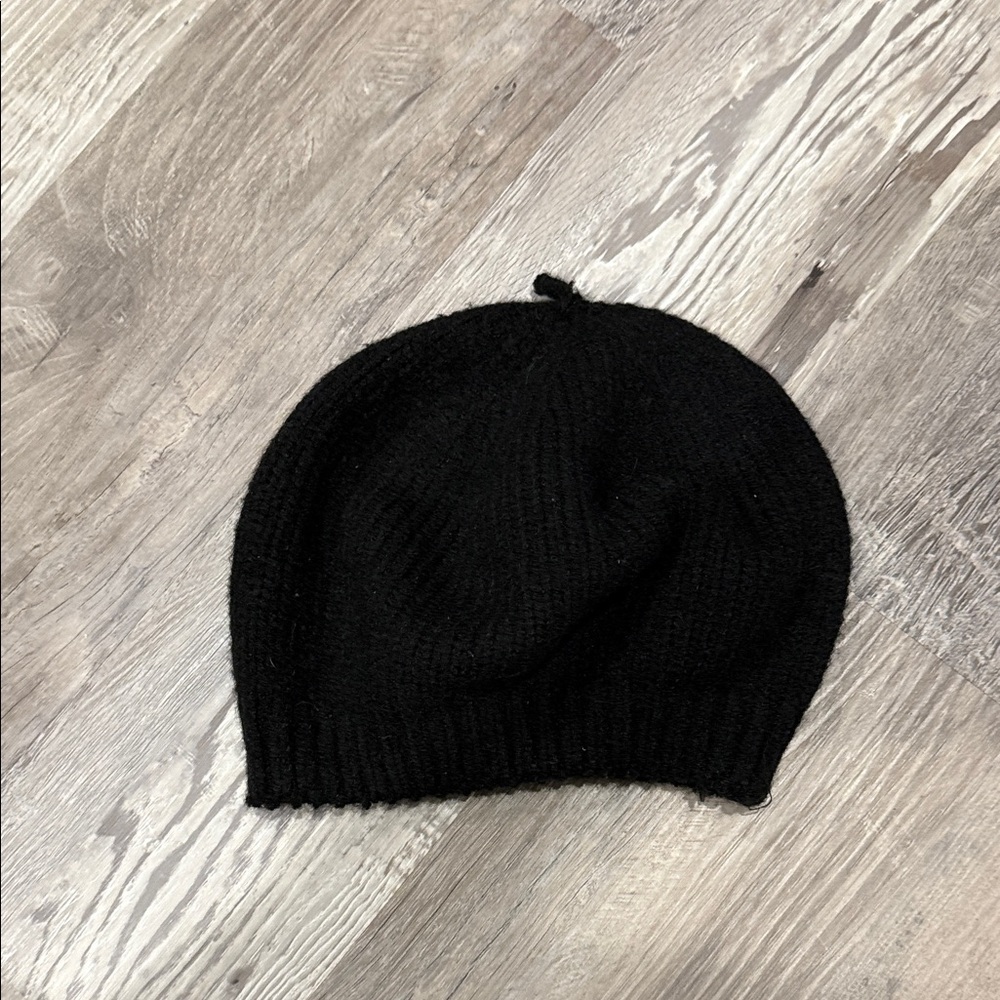 Black Knit Beanie Hat